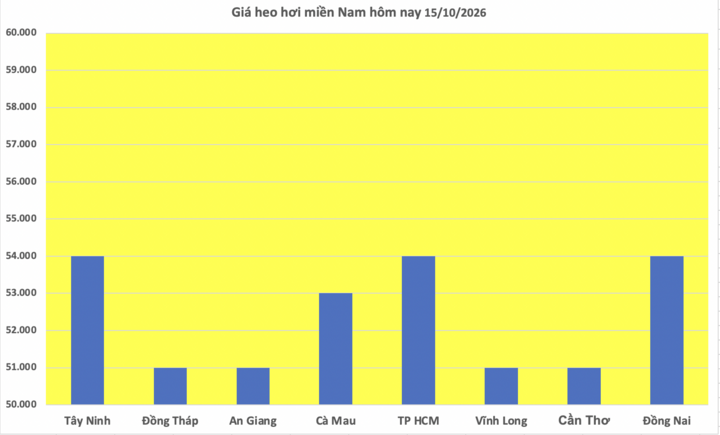 Giá heo hơi miền Nam hôm nay 15/10/2026